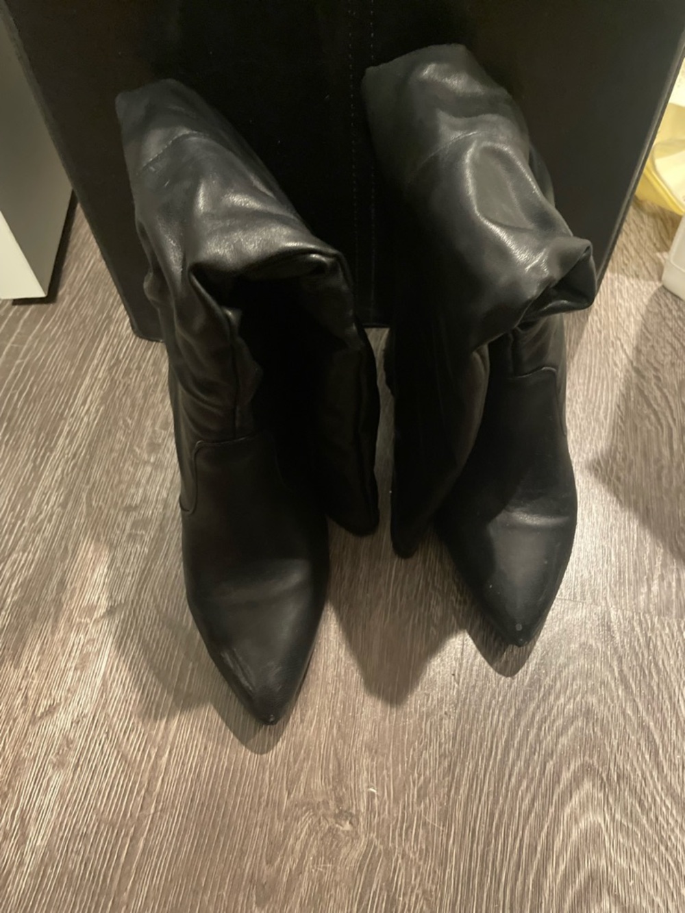 Black Pointed-Toe Knee-High Boots - Women